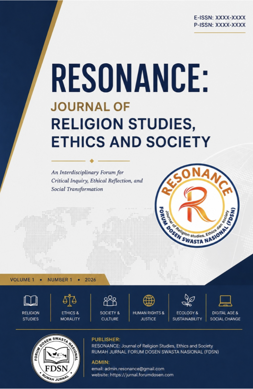 Cover of RESONANCE: Journal of Religion Studies, Ethics, and Society.
